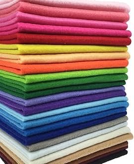 24pcs Thick 1.4mm Soft Felt Fabric Sheet Assorted Color Felt Pack DIY Craft Sewing Squares Nonwoven Patchwork (20 * 20cm)