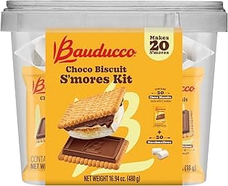 - Choco Biscuit S’mores Kit – Individually Wrapped Packs with Chocolate Biscuits and Marshmallows for Easy S’mores Making, 16.94 oz (Pack of 20)