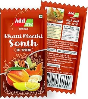 Add me Khatti Meethi Sonth Sachet bhelpuri pani Puri Chutney 12gm sonth 48 sachets Sauce 576gm