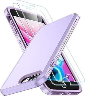 SPIDERCASE for iPhone 7/8 Plus Case, [10 FT Military Grade Drop Protection] [Non-Slip] [2 pcs Tempered Glass Screen Protector] Heavy Duty Full-Body Shockproof Case for iPhone 7/8 Plus”, Light Purple