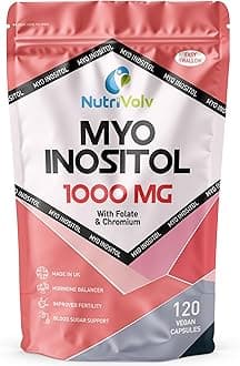 Myo Inositol 1000mg with Folate & Chromium Supplements for Female Support Hormone Balancer | 120 Capsules