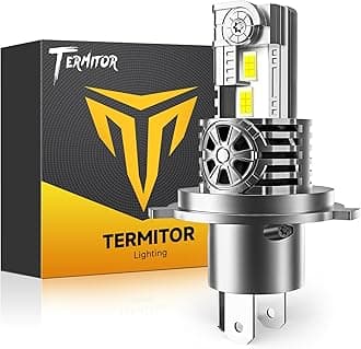Termitor Latest H4/9003/HB2 Bulb for Motorcycle Hi/Low Beam, 25,000LM 800% Super Brighter, 1:1 Halogen Size, 6500K Cool White, 70000Hrs Long Service Life with Cooling Fan, Plug and Play, Pack of 1