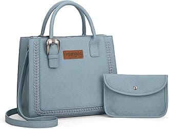 Wrangler Tote Bag for Women Western Cowhide Purse and Wallet Set