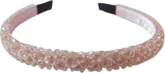 Vogue Hair Accessories Crystal Beaded Plastic Fancy Party Wedding Hairband For Girls