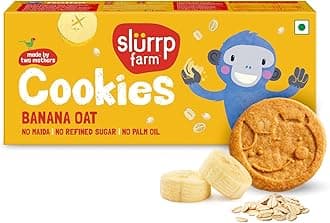 Banana Oat Cookies for Kids | Healthy Snack Made with Real Bananas & Whole Oats | No Refined Sugar, High Fiber | Kid Friendly, School Snacks & On the Go Treats | 3.10 Oz (88g)