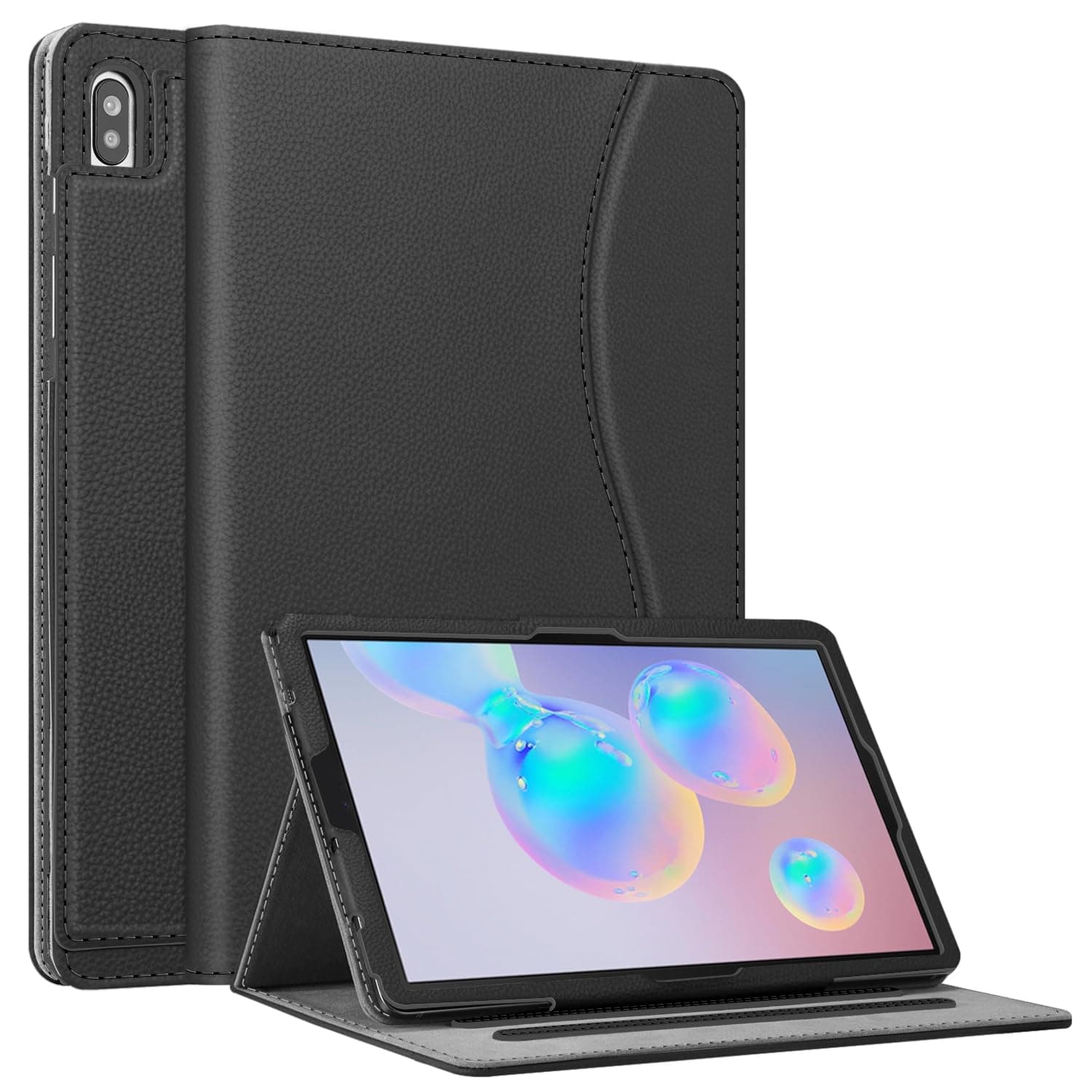 Case for Samsung Galaxy Tab S6 10.5" 2019 (Model SM-T860/T865/T867), [Patented S Pen Slot Design] Multi-Angle Viewing Stand Cover Auto Wake/Sleep, Black