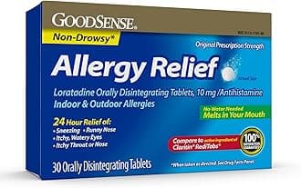 - GoodSense Loratadine Orally Disintegrating Tablets, 10 mg, 24 Hour Allergy Tablets, 30 Count