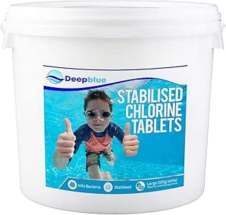 Deep Blue - 200g STABILISED Chlorine Tablets 5Kg SLOW RELEASE - Efficient Pool Cleaning with Deep Blue 200g STABILISED Chlorine Tablets 5kg - Professional Grade Formula for Crystal Clear Water