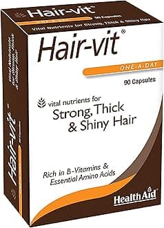 HealthAid Hair Vitamins for Hair Growth with Essential Vitamins and Minerals, 90 Capsules, Pack of 1
