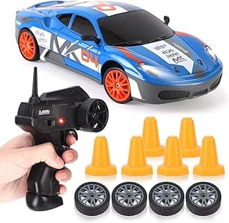 Liberty Imports RC Drift Car 1/24 2.4GHz 4WD Remote Control Sport Racing On-Road Vehicle with LED Light, Batteries and Drift Tires (Style 7)