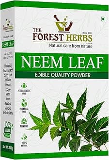 The Forest Herbs Natural Care From Nature Neem Leaves Powder 200 Grams (Sun Dried & Stemless) for Eating, Face, Skin and Hair Care Pack