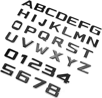 LZLRUN Custom Metal Letters for Car Emblem Name Badge and Wall Decor Outdoor (Black-Silver)