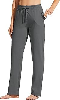 Willit Women's Cotton Sweatpants Yoga Lounge Open Bottom Sports Pants Straight Leg Casual Pants with Pockets