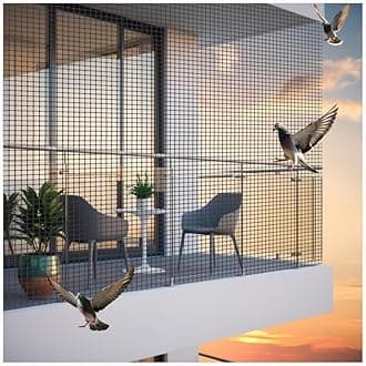 Bird Control Black Nylon Knotted Anti-Bird Net UV Stabilized Multi Filament with Tying Ropes Attached, Cable Ties & Cup Hooks for Easy Installation - Black - 6ft x 30ft