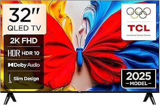 TCL 32S5K Television 32 Inch Smart TV QLED HDR 10 Google TV, Dolby Audio, Game Mode, Multiple Eye Care with Slim Design (2025 Model)