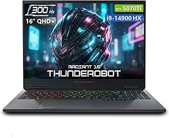 Thunderobot Radiant 16 Gaming Laptop, 16" QHD+ 300Hz 2.5K Display, Core i9-14900HX, GeForce RTX 5070 Ti, 32GB DDR5 RAM, 1TB SSD, RGB Backlit Keyboard, Wi-Fi 6, Win 11 Home
