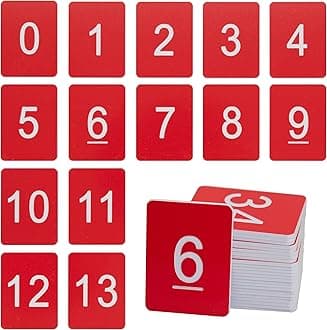 StayMax Rectangle Plastic Numbered Tags Number Disc Number Token (0-100, Red)