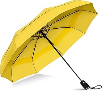 Windproof Travel Umbrellas for Rain - Easy Auto Open Close, Durable & Compact Umbrella, Strong Fiberglass Frame, Waterproof Canopy - Backpack, Purse, Portable Umbrella for Travel