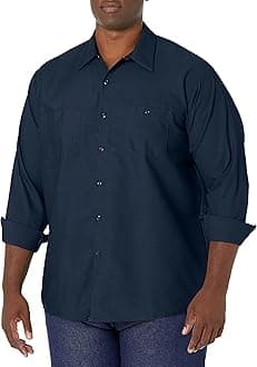 Red Kap Men's Industrial Work Shirt, Regular Fit, Long Sleeve Utility Button