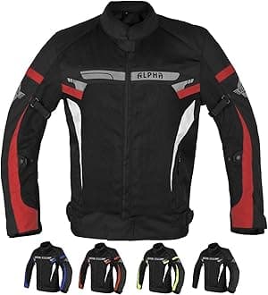 ALPHA CYCLE GEAR BREATHABLE BIKERS RIDING PROTECTION MOTORCYCLE JACKET MESH CE ARMORED (RED SPARROW, X-LARGE)