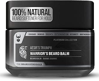 The Beard Struggle Warrior’s Beard Balm - Platinum Collection, Aesir's Triumph - Non-Greasy Low-Hold Formula, Luxurious Cologne-Grade Fragrances 100% Natural and Plant-Based Ingredients - 50g