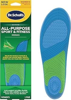 Dr. Scholl’s Sport Insoles - Superior Shock Absorption and Arch Support to Reduce Muscle Fatigue and Stress on Lower Body Joints for Women Size 6-10