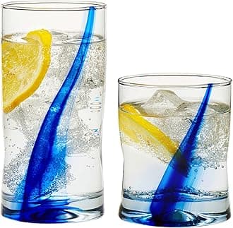 Blue Ribbon Impressions 16-Piece Tumbler and Rocks Glass Set