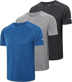 Gaiatiger 1/3 Pack Mens T-Shirts Quick Dry Short Sleeve Tops Moisture Wicking Active Athletic Running Work Shirts