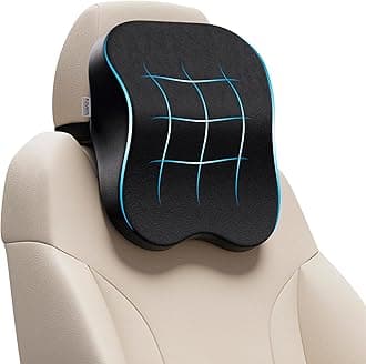FOVERA Car Neck Rest Pillow | 2 Years Warranty | Memory Foam Neck Pillow for Car, Car Seat Head Rest Cushion for Neck & Cervical Support - Relieves Neck Pain (Medium, Black, Pack of 1)