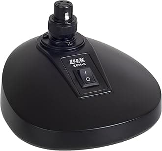XBM-8 Microphone Desktop Base with Built-in XLR Socket for Podium & Gooseneck Microphones Anti-slip Table Top Base On/Off Switch