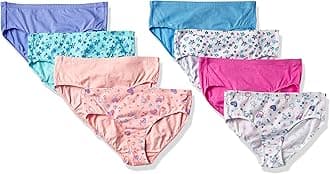 Hanes Girls' Ultimate 8-Pack Organic Cotton Brief, Assorted, 14