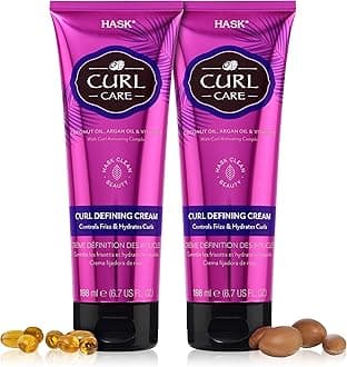 Hair Cream - Curl Care Defining Cream 2 Piece Bundle, vegan, cruelty-free, color safe, free from gluten, sulfates, and parabens
