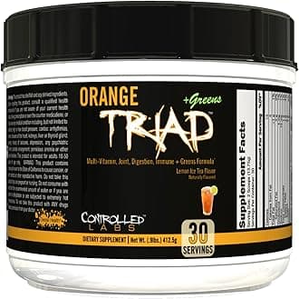 - CONTROLLED LABS Orange Triad Plus Greens for Men and Women, 30 Servings Iron Free Sports Supplement for Overall Health, Multivitamin, Digestion, Immune System, and Joint Health