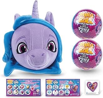 My Little Pony Plush Mystery Ball with Stickers & Fidget Toys - Plushies Blind Box Cute Figures, Stuffed Animal Collectible Toys, Gifts, Prizes for Kids, Ages 3+ (2-Pack)