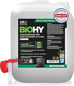 BiOHY Floor Cleaner for Mop Robot Station with Fresh Fragrance (10 Litre Canister) + Outlet Tap | Concentrate Cleaning Agent for All Mop & Robot Vacuum Cleaner with Wet Function | Low Foam &