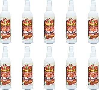 Amish Herbal Termite Spray 100ml Pack-10 |10 Minutes Formula |Removes Entire Termite colony|Powerful 100% Organic No Chemical Termite Repellent Spray for Home Furniture Long Lasting Wood Protection