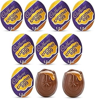 Caramel. Eggs Cadbur'y1.2oz pack of 10 Chocolate & Caramel.Candy Eggs - Chocolate Caramel. Easter Candy- Individually Wrapped Easter Candy