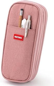 EASTHILL Big Capacity Pencil Case Large Pencil Pouch Stationery Pen Bag for Teen Girls, Deep Pink, Zipper Pouch Style