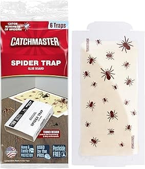 Spider Traps Glue Boards 6-Pack, Adhesive Bug Catcher, Insect, Scorpion, Cricket, Cockroach, & Spider Killer for Home, Bulk Glue Traps for House & Garage, Pest Control for Home