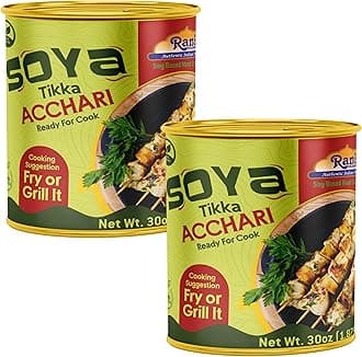 Rani Soya Tikka Achari 30oz (1.875lbs) 850g, Pack of 2, Ready for Cook ~ Easy Open Lid | All Natural | Vegan | No Colors | NON-GMO | Kosher | Indian Origin | Soy Based Meat Substitute