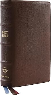 NKJV, Single-Column Reference Bible, Premium Goatskin Leather, Brown, Premier Collection, Comfort Print: Holy Bible, New King James Version