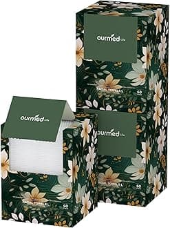 Disposable Face Towels, Clean Facial Wash Cloth without Lint, Biodegradable Cleansing Dry Wipes, Skincare and Makeup Remover Towels for Sensitive Skin (Unscented, 180 Count, Pack of 1)