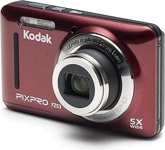 Kodak PIXPRO Friendly Zoom FZ53-RD 16MP Digital Camera with 5X Optical Zoom and 2.7" LCD Screen (Red)