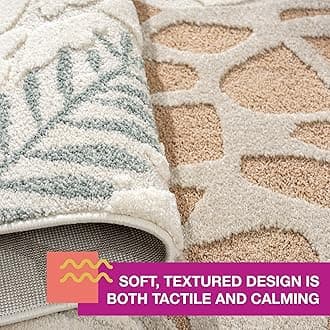 Town & Country Play Jungle Giraffe Kids Area Rug, Soft & Plush, Calming, Bedroom Rug, Nursery Decor, Playroom & Classroom Rugs, Beige/Multi, 5'2"x7’2”