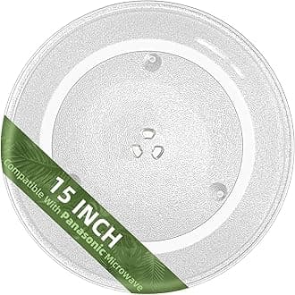 Gemroom 15" Microwave Glass Plate for Panasonic Microwave Plate F06014W00AP A06014A00AP, 15 Inch Replacement Microwave Glass Turntable Dishwasher Safe