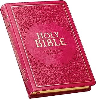 KJV Holy Bible, Standard Size Faux Leather Red Letter Edition Thumb Index & Ribbon Marker, King James Version, Pink (KJV Deluxe Gift Editions)
