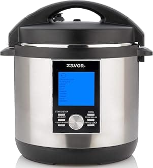 Zavor LUX LCD 6 Quart Programmable Electric Multi-Cooker: Pressure Cooker, Slow Cooker, Rice Cooker, Yogurt Maker, Steamer and more - Stainless Steel (ZSELL02)