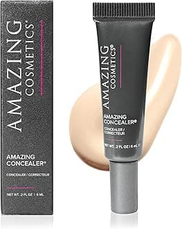 AmazingCosmetics Amazing Concealer, Full Coverage with Pin Dot Amounts, Long Wear Concealer Makeup for Undereye Dark Circles, Blemishes and Spots, Color Correcting, Skin- Like Finish