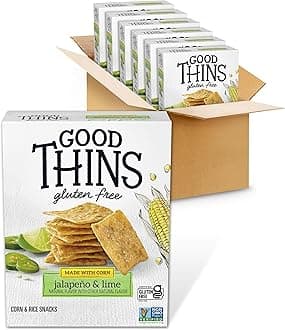 Jalapeño & Lime Corn & Rice Snacks Gluten Free Crackers, Bulk Snack Crackers, 6 - 3.5 oz Boxes