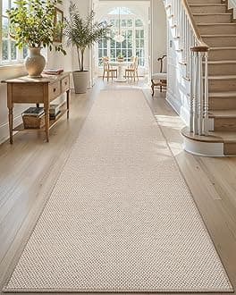 Color&Geometry Door Mat 3'x10' Runner Rug with Rubber Backing, Non Slip Washable Hallway Rug, Carpet Runners for Hallway Living Room Bedroom, Beige (Rolled-up NO Creases)